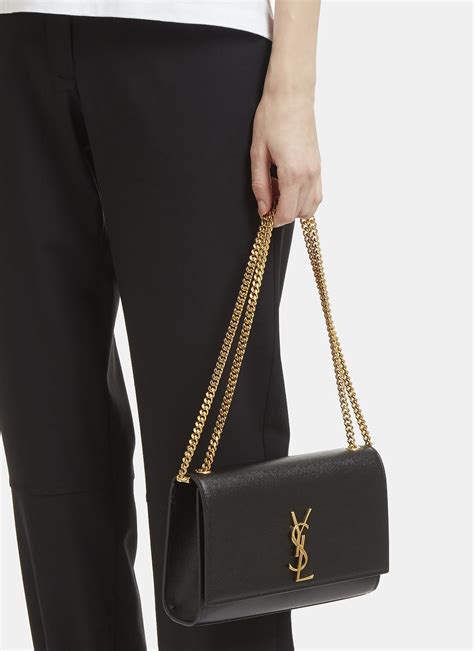 ysl black patent bag|YSL kate medium chain bag.